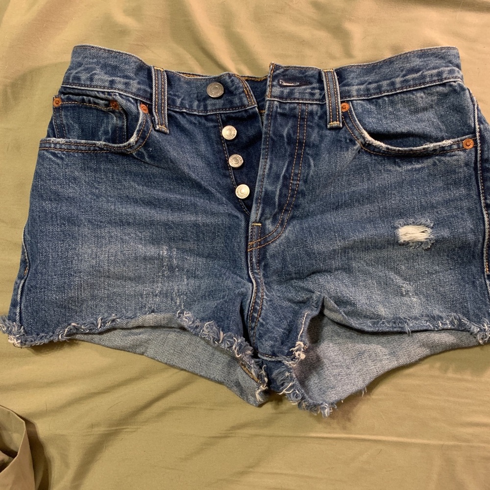 Levi’s wedgie cut high wasted denim shorts
